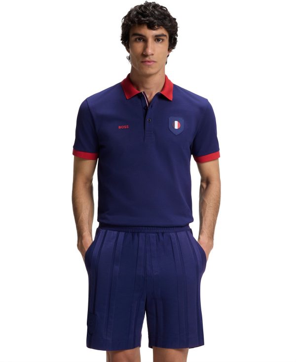 Men's Paddy France Country Flag Trim Polo Shirt