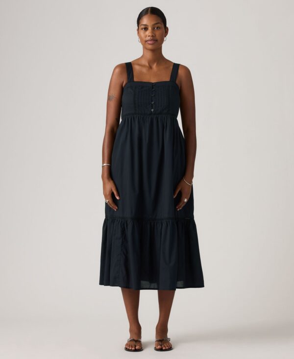 Premium Women's Mimi Square Neck Tiered Midi Dress