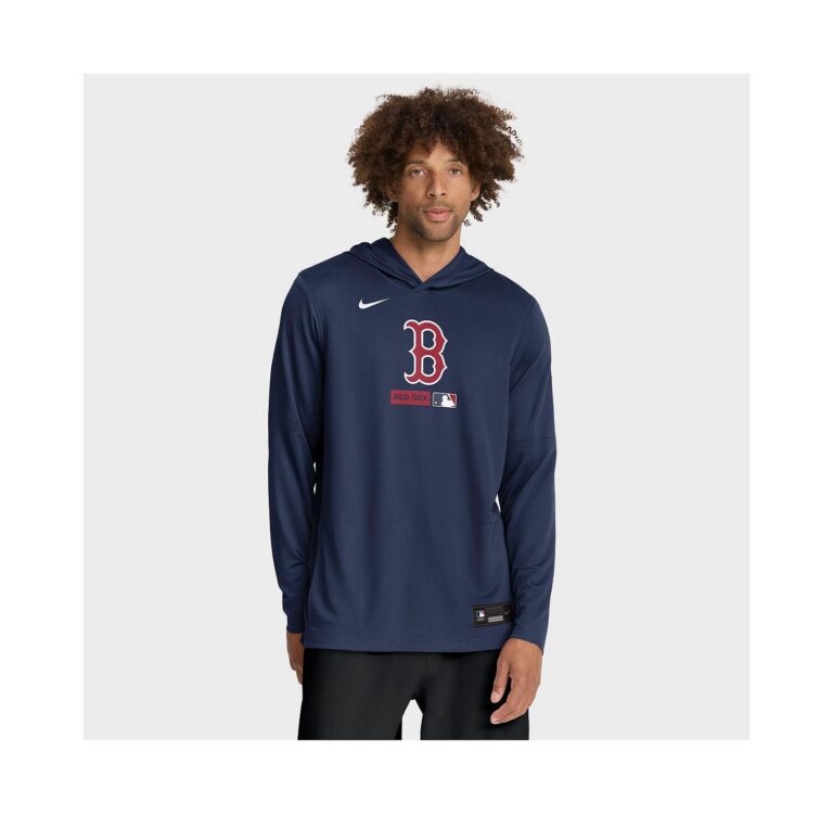 Men's Navy Boston Red Sox Authentic Collection Dri-FIT Long Sleeve Hoodie