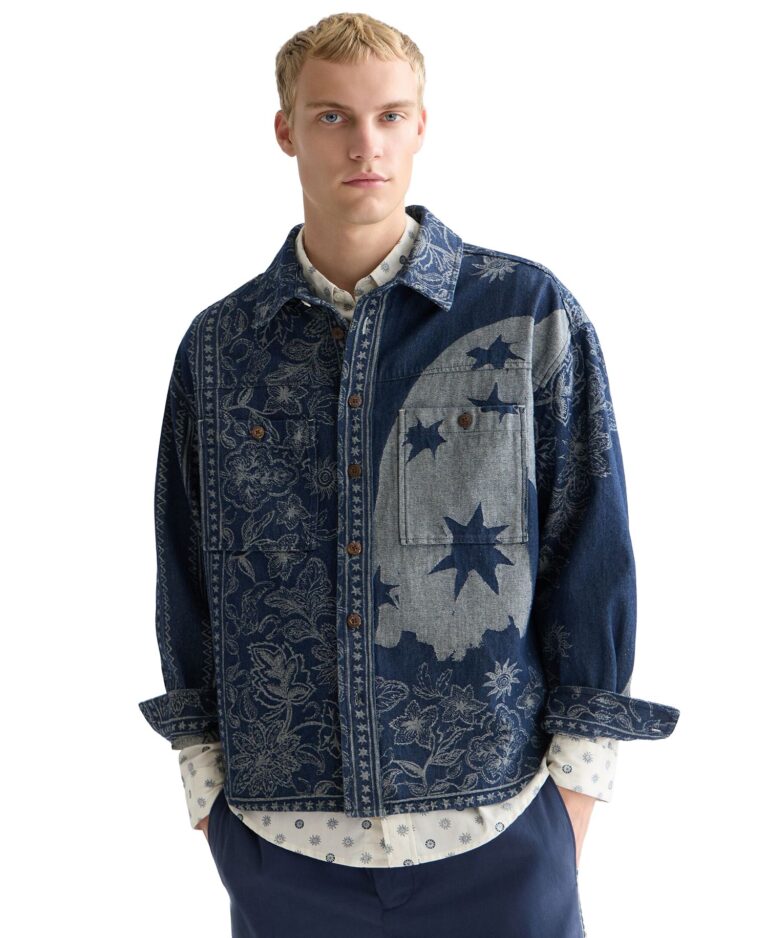 Men's Long-Sleeve Jacquard Overshirt