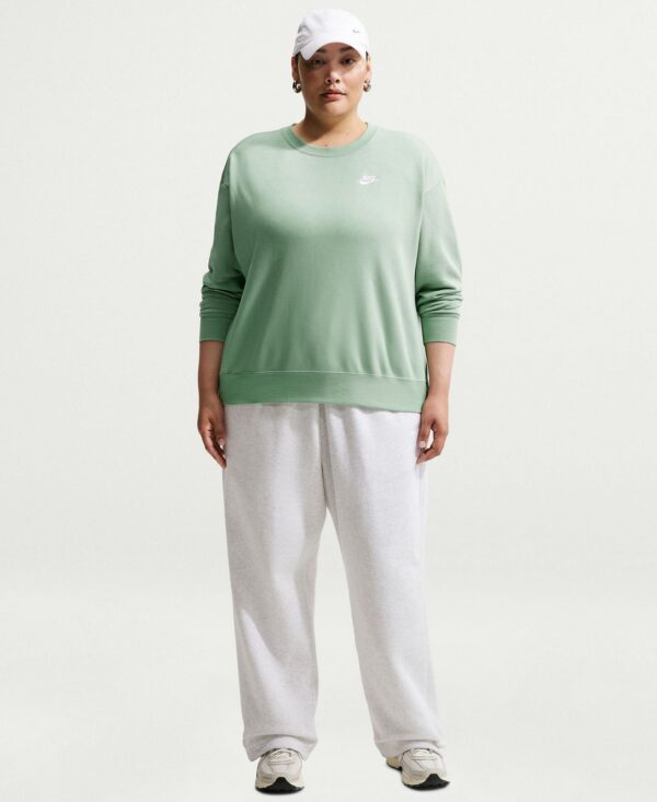 Plus Size Sportswear Club Fleece Loose Crewneck Sweatshirt