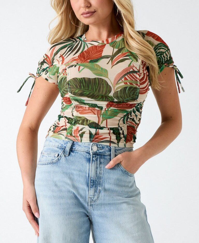 Women's Short-Sleeve Amaya Shirred Top