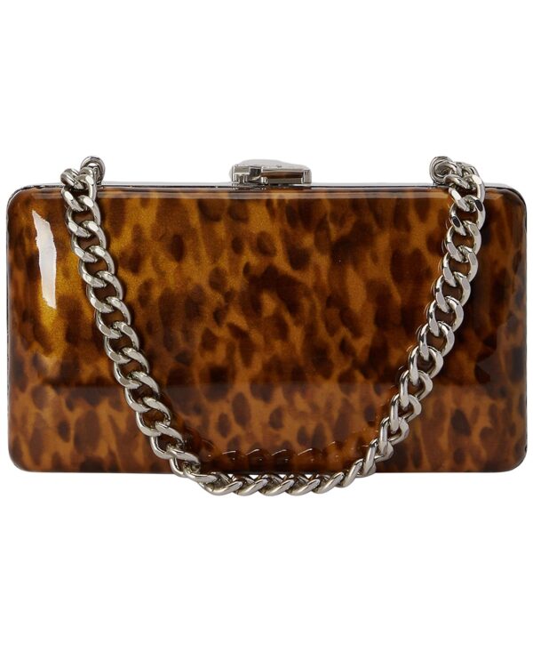 Franki Small Tortoiseshell Patent Clutch