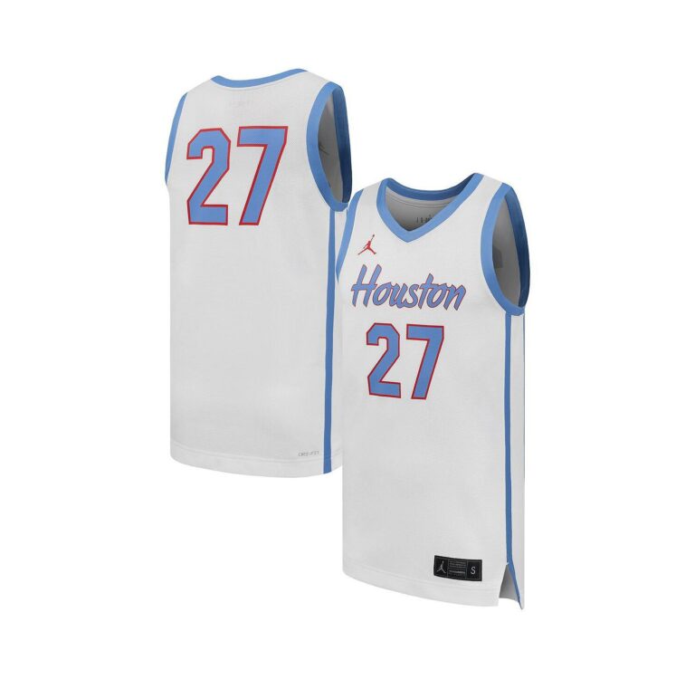 Men's 27 White Houston Cougars Replica Basketball Jersey
