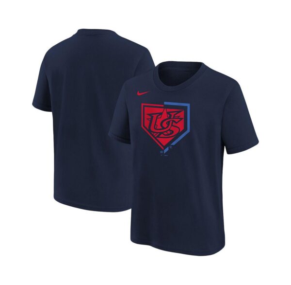 Big Boys and Girls Navy USA Baseball 2026 World Baseball Classic Shield T-Shirt