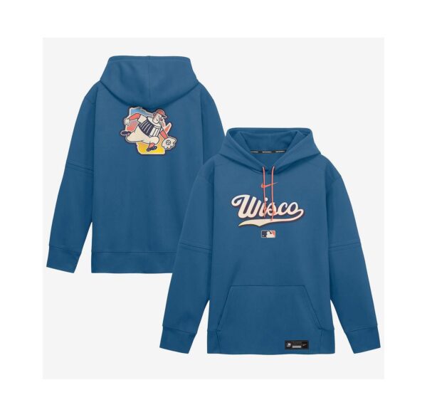 Men's Blue Milwaukee Brewers 2026 City Connect Authentic Collection Therma-FIT Hoodie