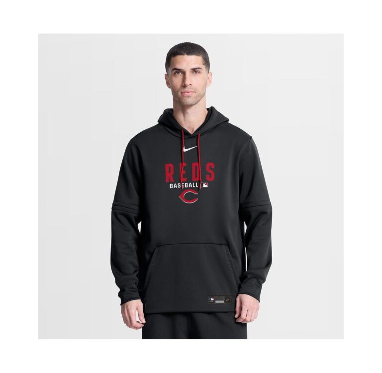 Men's Black Cincinnati Reds Authentic Collection Therma-FIT Hoodie