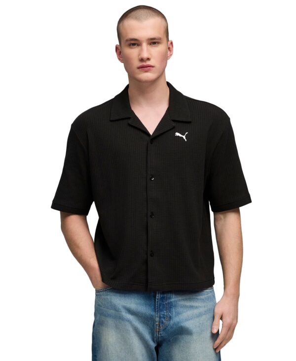 Men's Waffle Button-Up Shirt