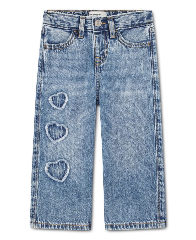Baby Girls' Low Rise Hearts Baggy Jeans