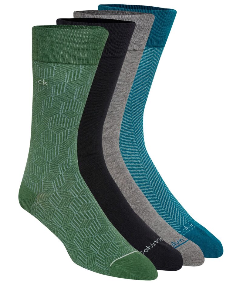 Men's 4-Pack Flat Knit Crew Sock