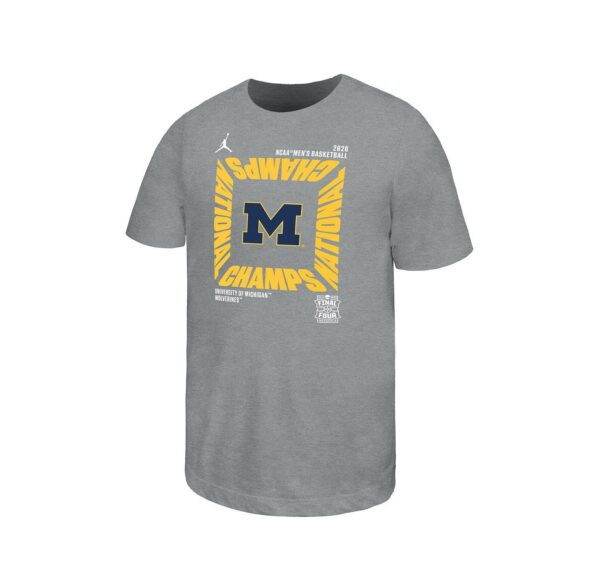 Big Boys and Girls Dark Heather Gray Michigan Wolverines 2026 NCAA Men's Basketball National Champions Celebration T-Shirt