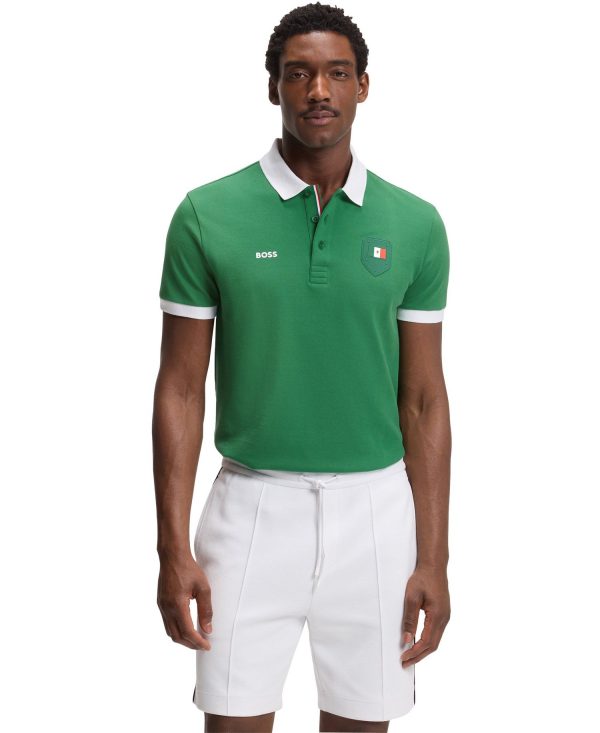 Men's Paddy Mexico Flag Trim Polo Shirt