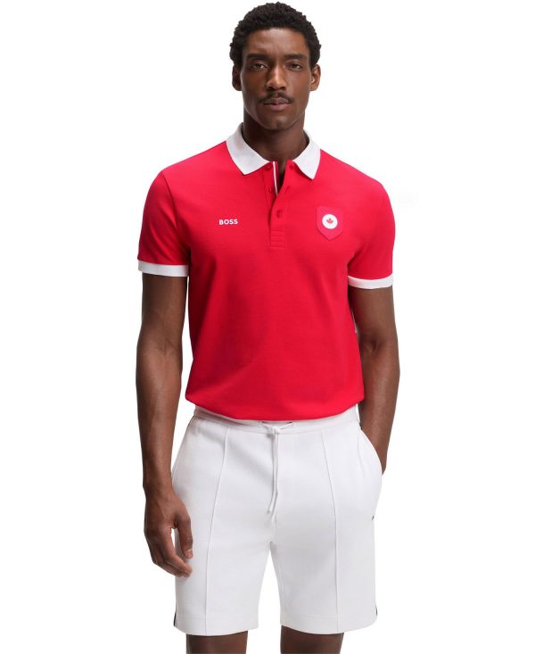 Men's Paddy Canada Country Flag Trim Polo Shirt