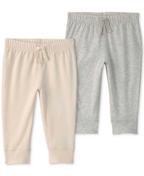 Baby Girls' and Boys' Pull-On Pants, 2-Pack