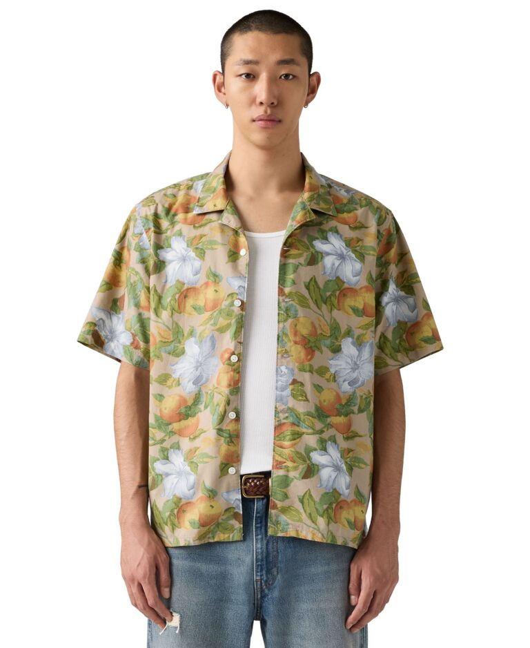Premium Men's Short-Sleeve Camp Collar Shirt
