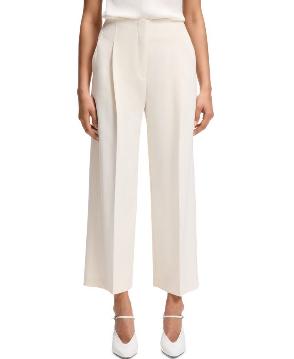 BOSS by Women's Pleat Front Relaxed-Fit Pants