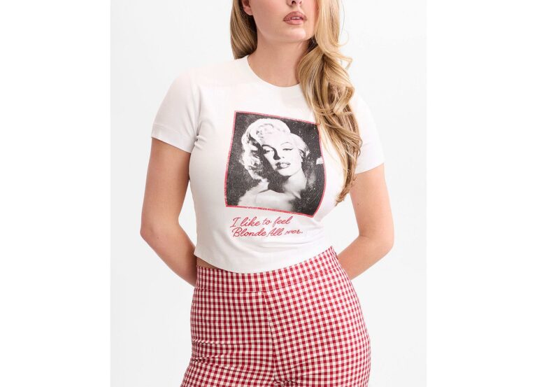 Women's Marilyn Short-Sleeve Crewneck Crop T-Shirt