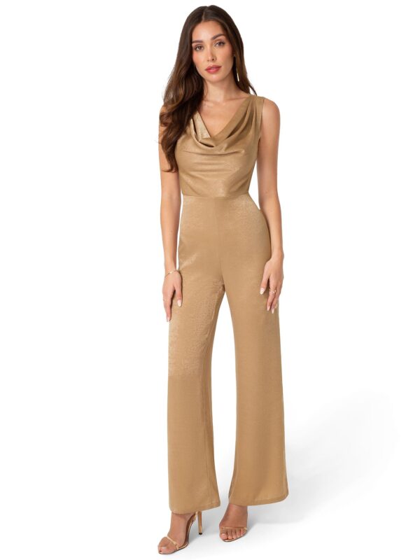 Womens Ceycrepe Satin Cowl Jumpsuit