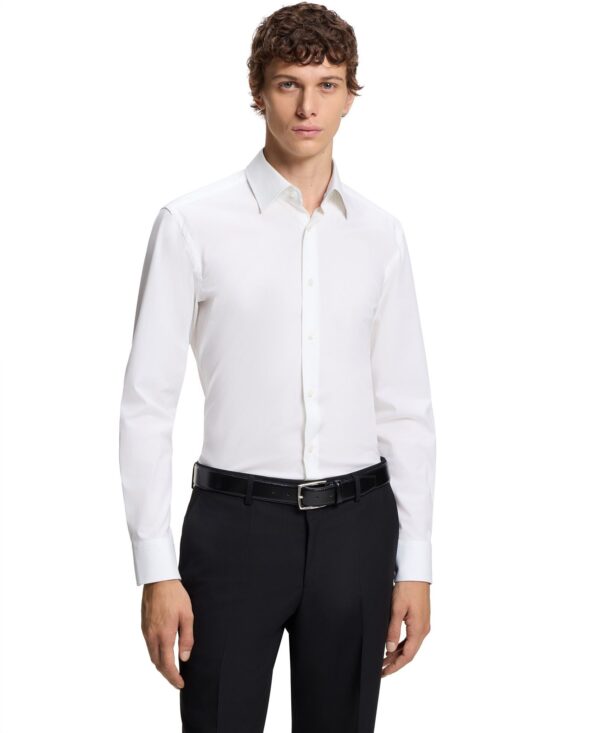 Men's Easy-Iron Stretch-Cotton Poplin Slim-Fit Dress Shirt