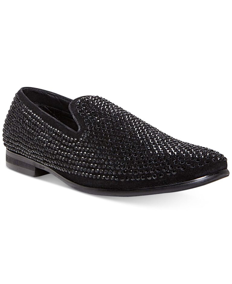 Men's Caviar Rhinestone Smoking Slipper