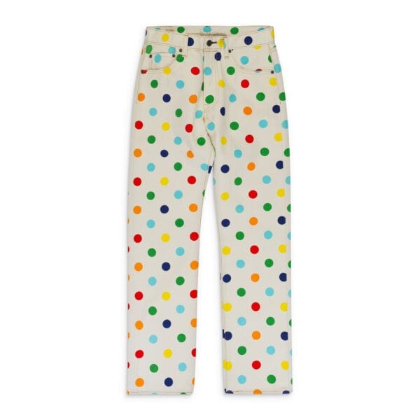 white polka dot skinny jeans