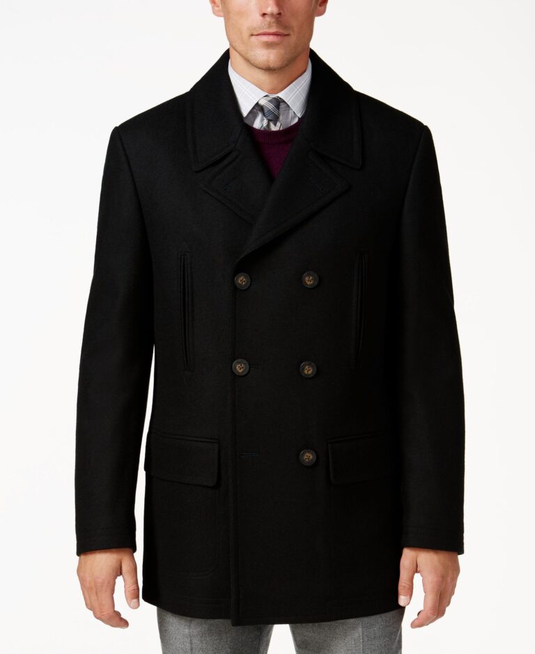 Men's Classic Fit Double-Breasted Wool Blend Peacoats