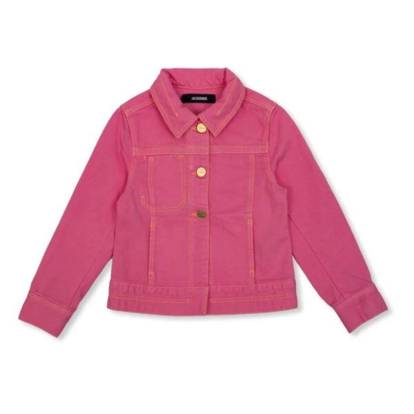 girls logo patch cotton denim jacket