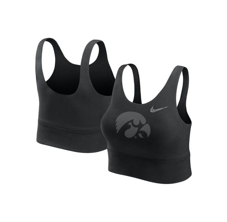 Women's Black Iowa Hawkeyes Performance Longline Sports Bra