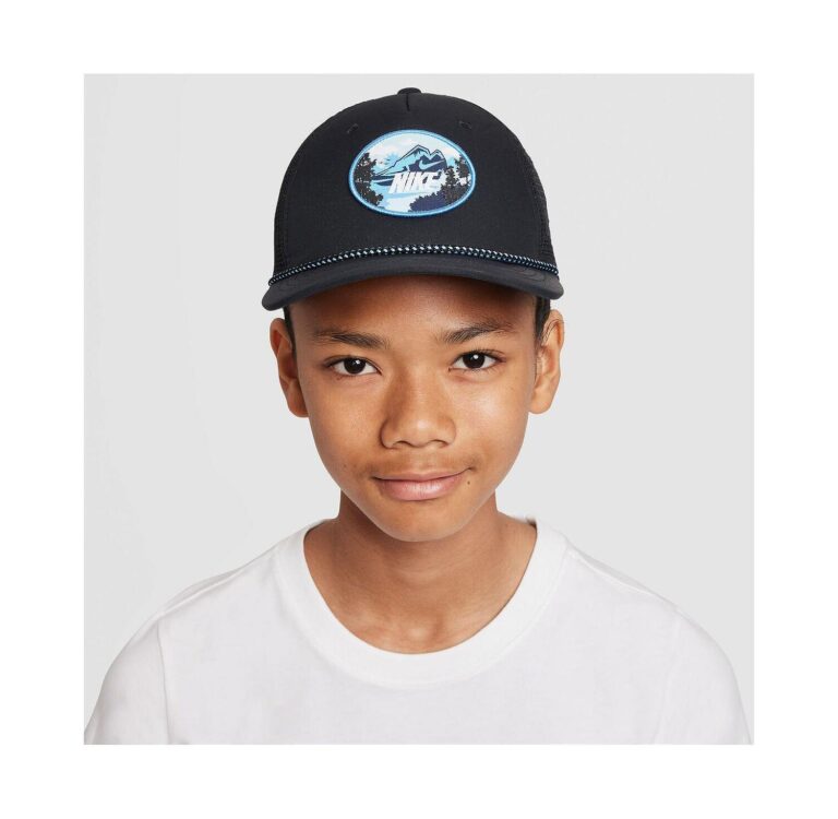 Big Boys and Girls Black Rise Trucker Adjustable Hat