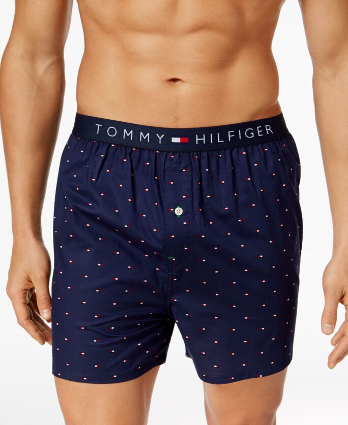 Men's Flag Logo Printed Cotton Boxers