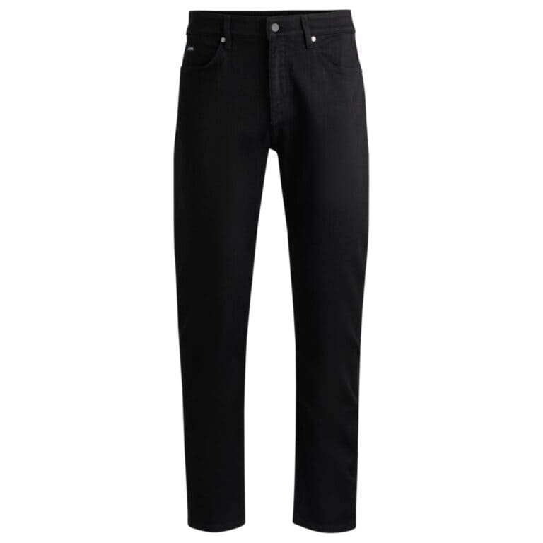 maine regular-fit jeans in black super-soft italian denim