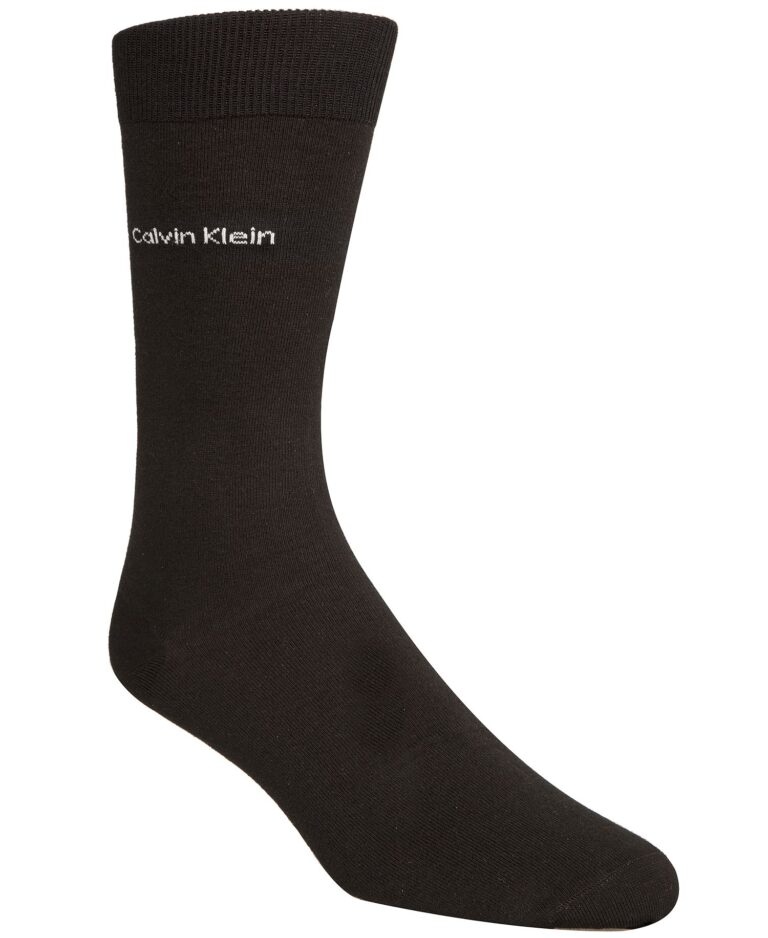 Men's Socks, Giza Cotton Flat Knit Crew