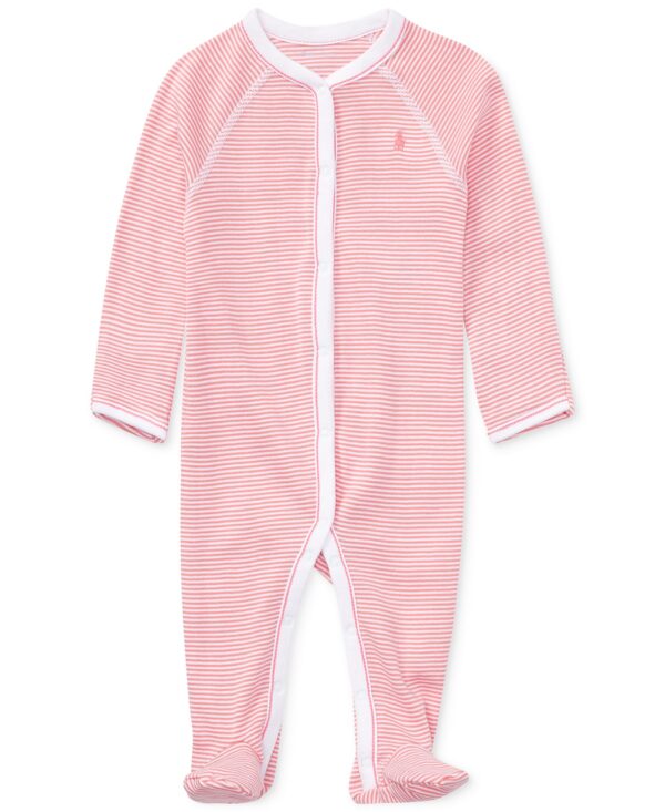 Baby Girls Striped Cotton Coverall