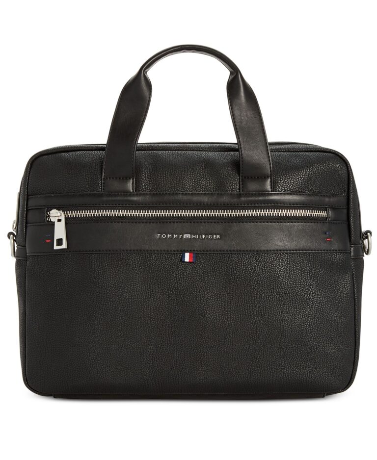 Men's Pebble Faux-Leather Leo Briefcase