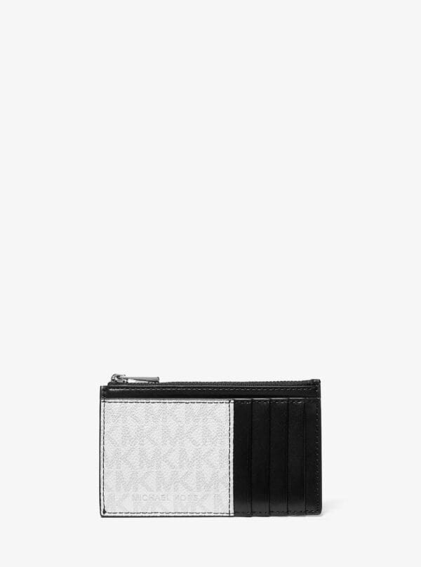cooper slim signature logo zip wallet