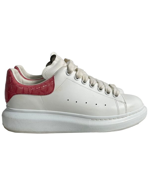 Women's Leather Oversize Croc-Embossed Sneaker (Authentic Pre-Loved)