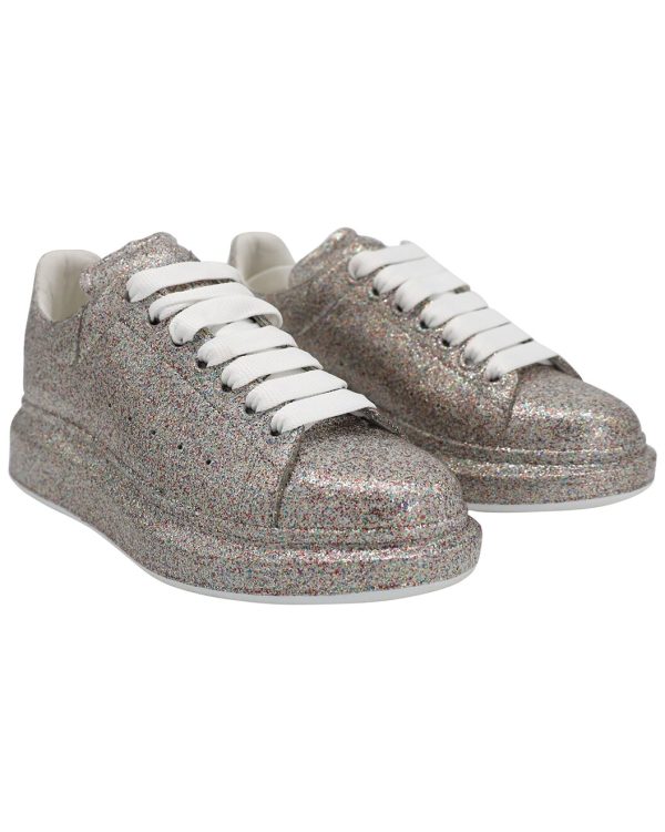 Women's Leather Multicolor Glitter Spray Oversized Sneaker (Authentic Pre-Loved)