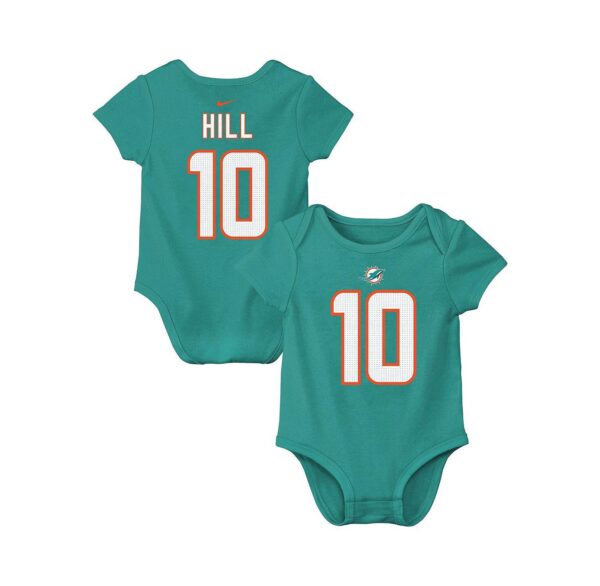 Baby Boys and Girls Tyreek Hill Aqua Miami Dolphins Player Name Number Bodysuit