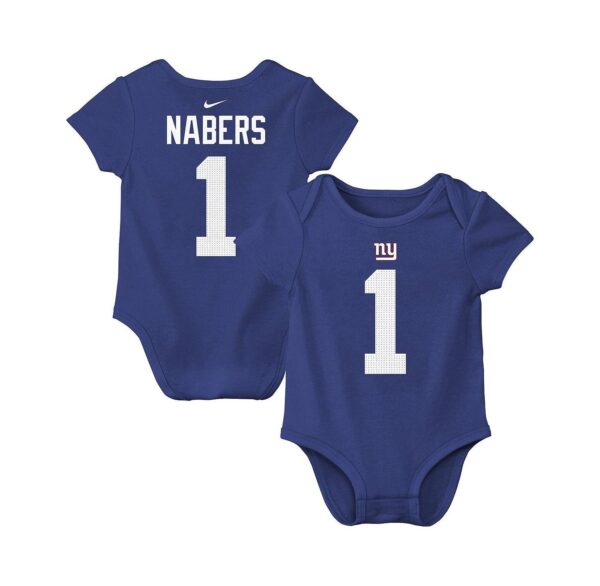 Baby Boys and Girls Malik Nabers Royal New York Giants Player Name Number Bodysuit