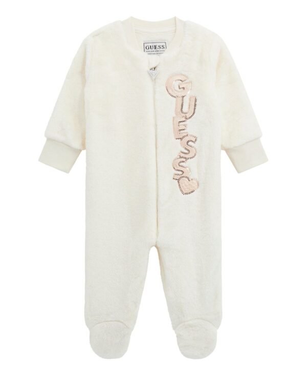 Baby Girls' Plush Round Neck Coverall