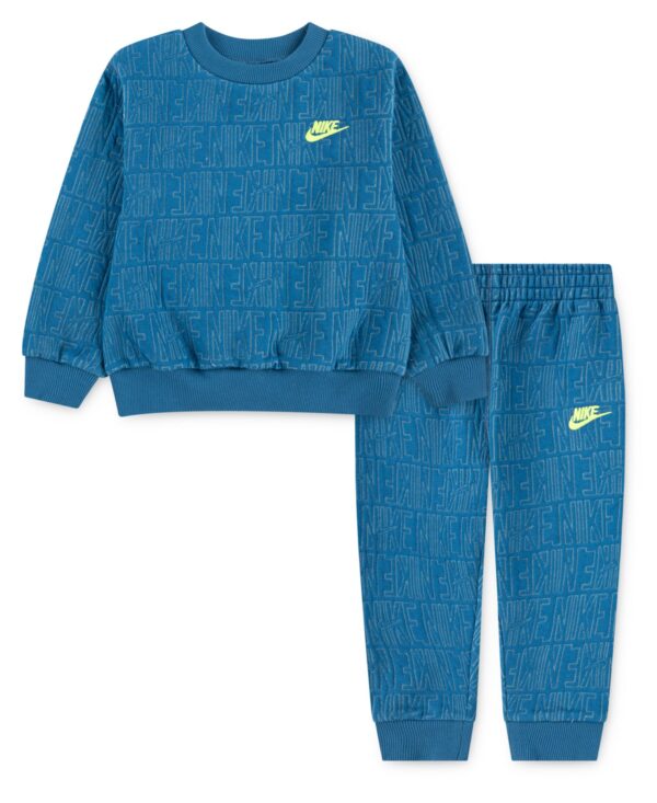 Boys' Toddler 2T-4T Quilted Crewneck Sweatshirt and Pants, 2-Piece Set