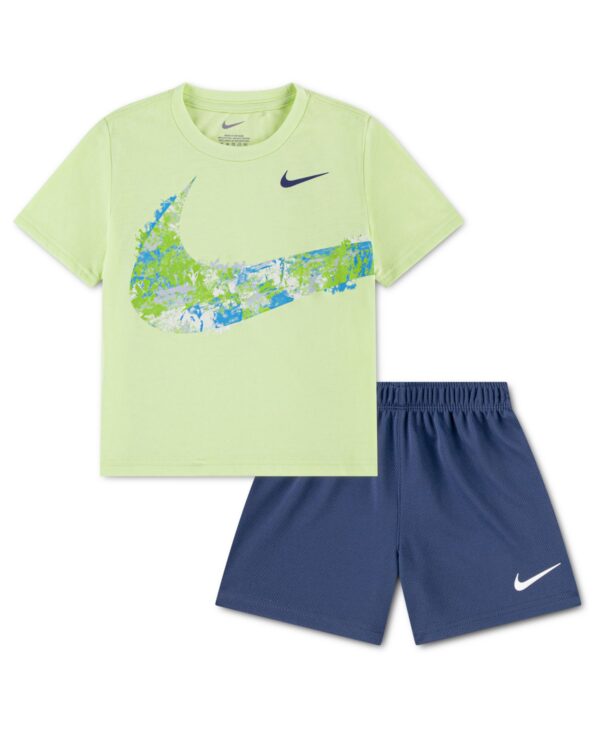 Boys' Toddler 2T-4T Crewneck T-Shirt and Mesh Shorts, 2-Piece Set