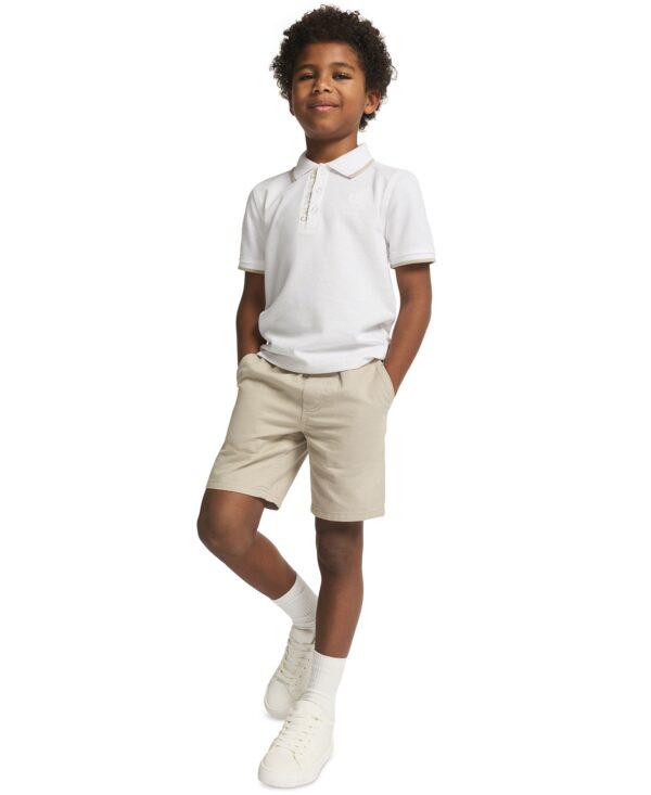 Boys' 2T-7 Logo Polo Shirt and Twill Shorts, 2-Piece Set
