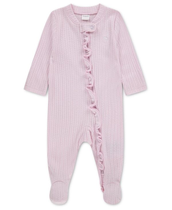 Baby Girls' Footed Pointelle Coverall