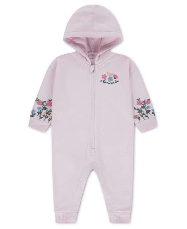 Baby Girls' Floral Hooded Coverall