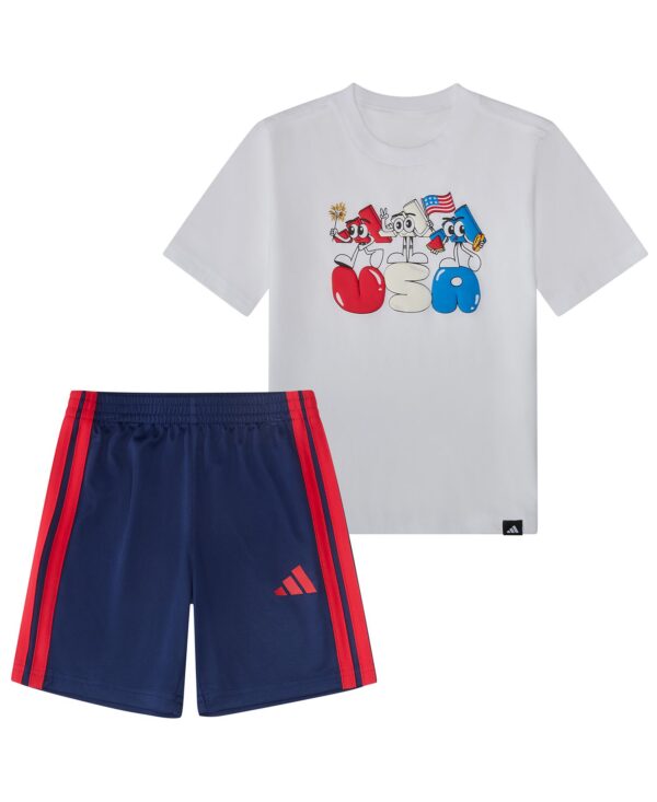 Toddler and Little Boys' 2T-7 Short-Sleeve Graphic T-shirt and Shorts 2-Piece Set