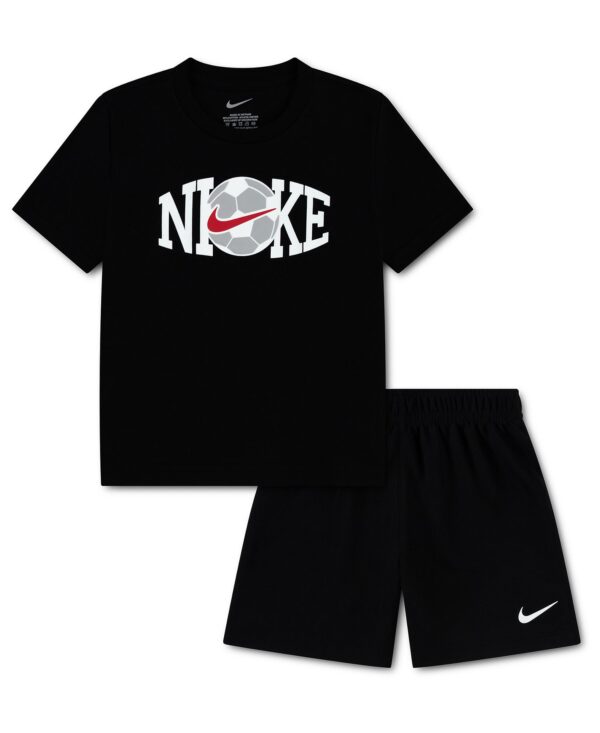 Toddler Boys' 2T-4T Soccer Graphic T-Shirt and Mesh Shorts, 2-Piece Set