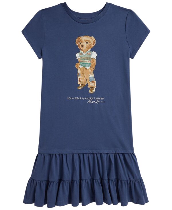 Girls' 7-16 Polo Bear Short-Sleeve Jersey Dress