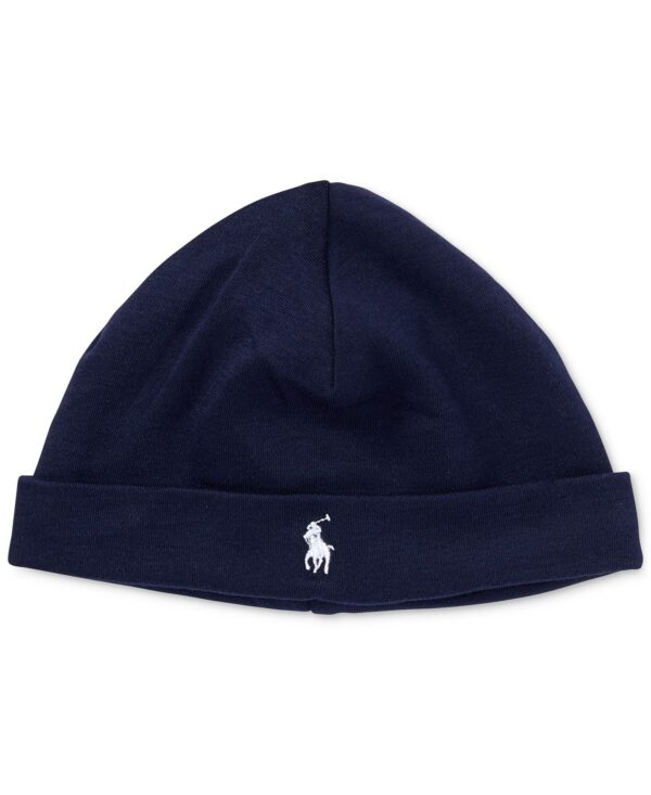 Baby Boys Cotton Jersey Fold Over Beanie