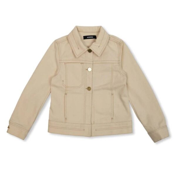 girls logo patch cotton denim jacket